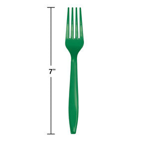 Emerald Green Plastic Forks 24ct | Solids