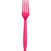 Hot Magenta Plastic Forks 24ct | Solids