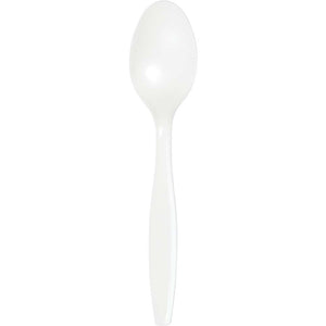 White Plastic Spoons 24ct | Solids