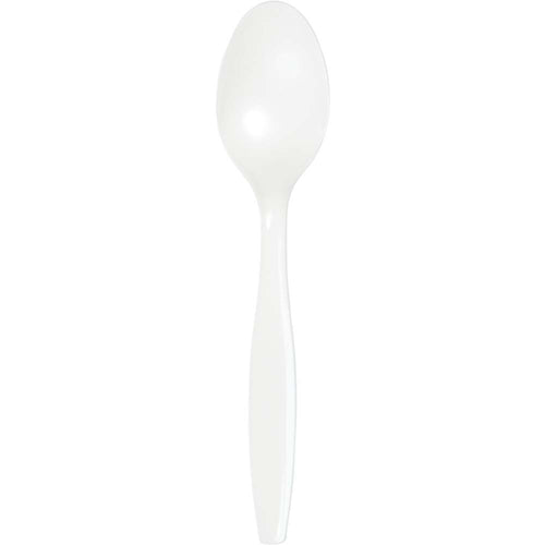 White Plastic Spoons 24ct | Solids