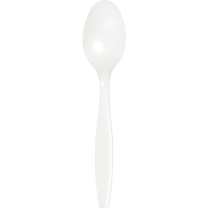 White Plastic Spoons 24ct | Solids