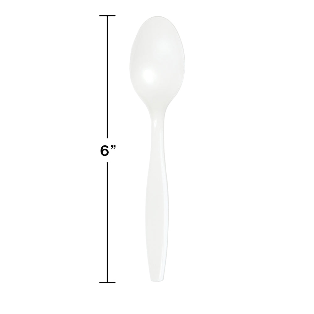 White Plastic Spoons 24ct | Solids