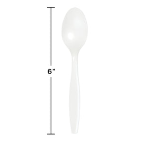 White Plastic Spoons 24ct | Solids