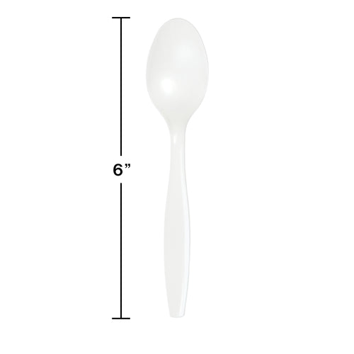 White Plastic Spoons 24ct | Solids