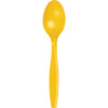 School Bus Yellow Plastic Spoons 24ct | Solids