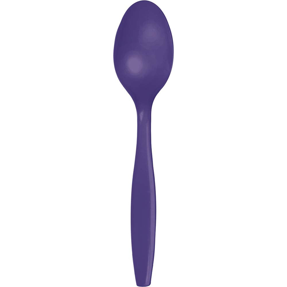 Purple Plastic Spoons 24ct | Solids