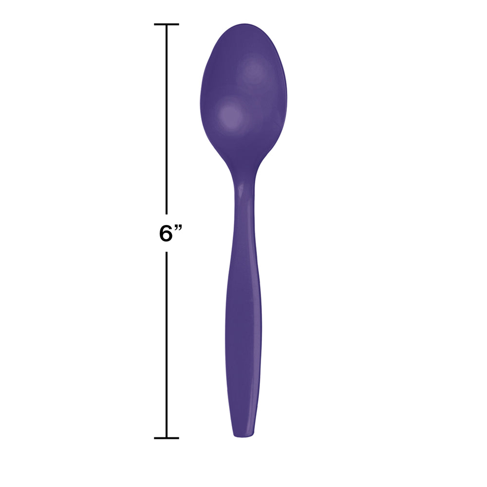 Purple Plastic Spoons 24ct | Solids