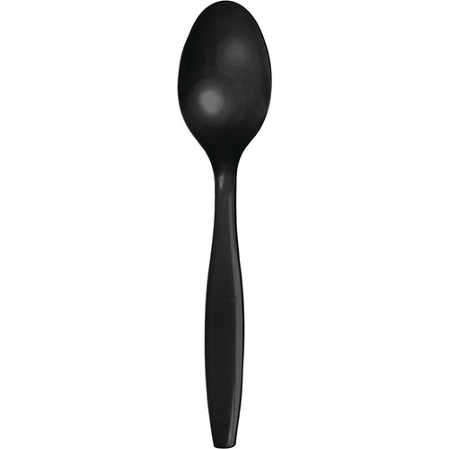 Black Velvet Plastic Spoons 24ct | Solids