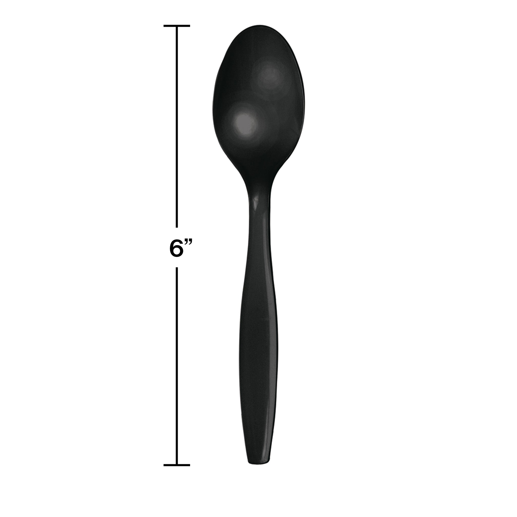 Black Velvet Plastic Spoons 24ct | Solids
