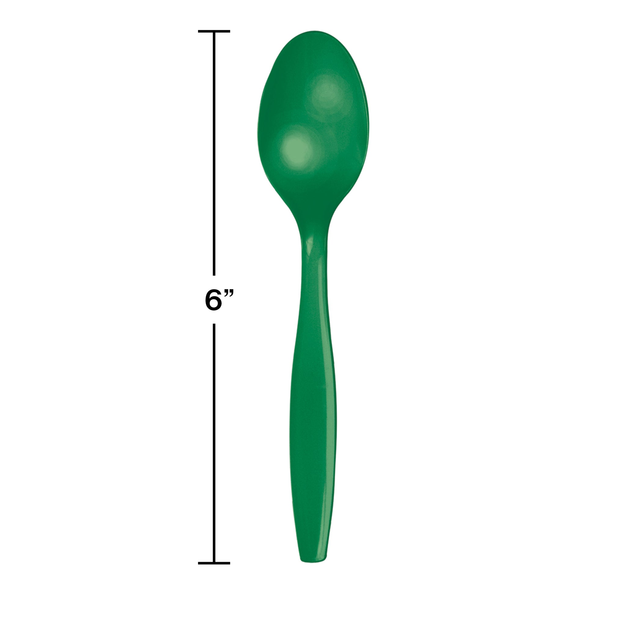 Emerald Green Plastic Spoons 24ct | Solids