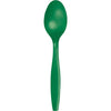 Emerald Green Plastic Spoons 24ct | Solids