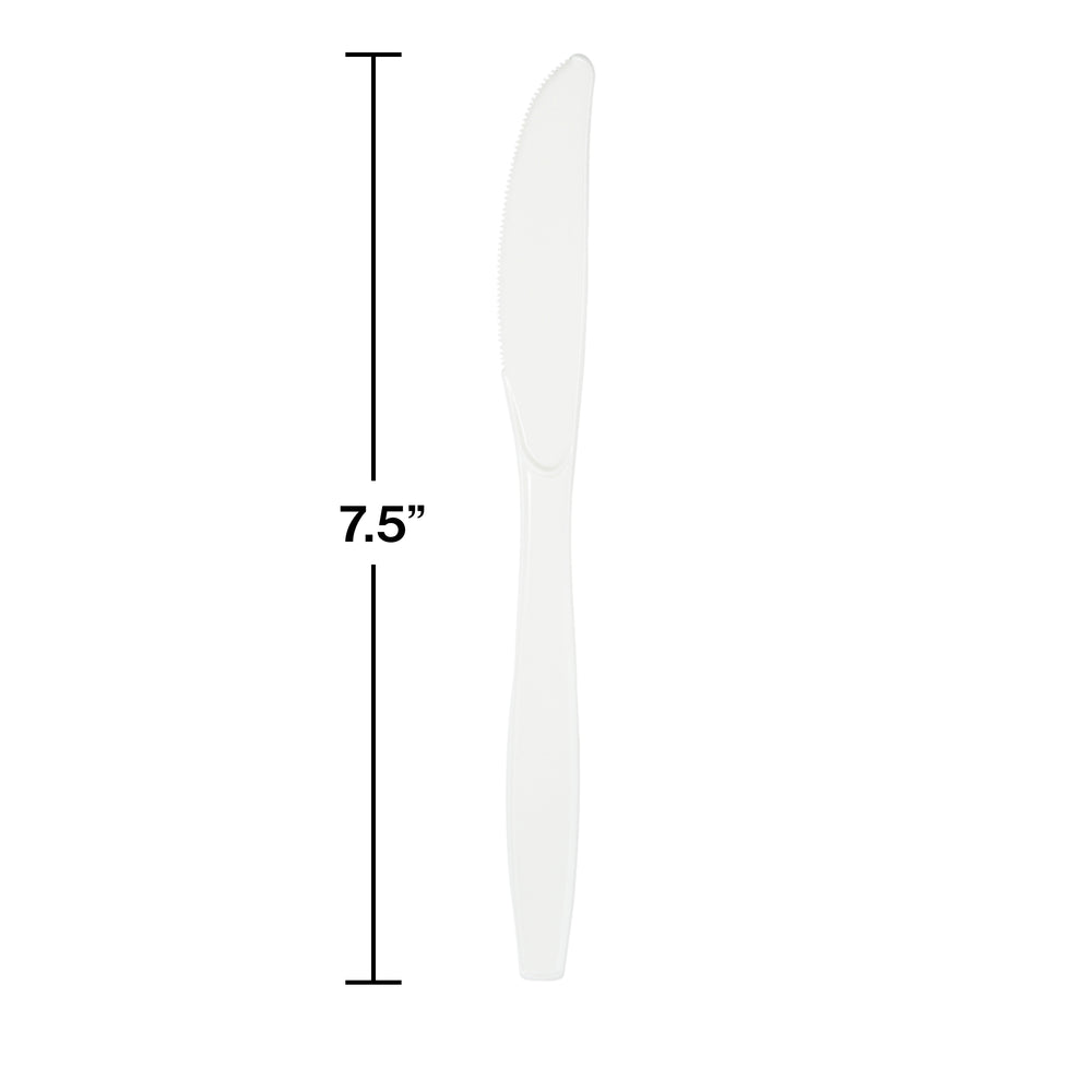 White Plastic Knives 24ct | Solids