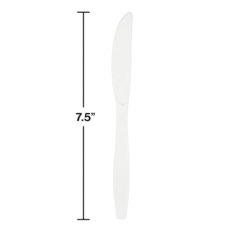 White Plastic Knives 24ct | Solids