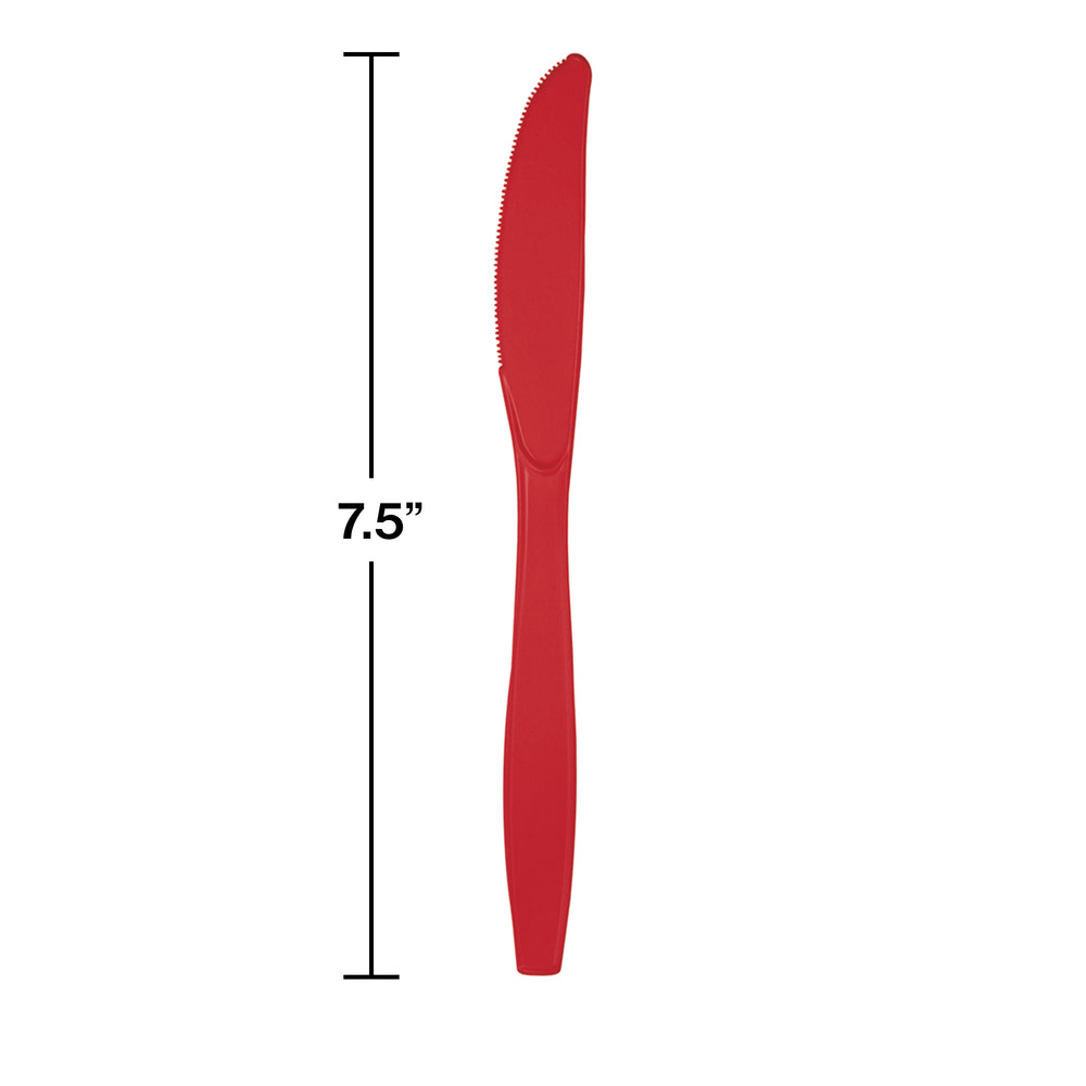 Classic Red Plastic Knives 24ct | Solids