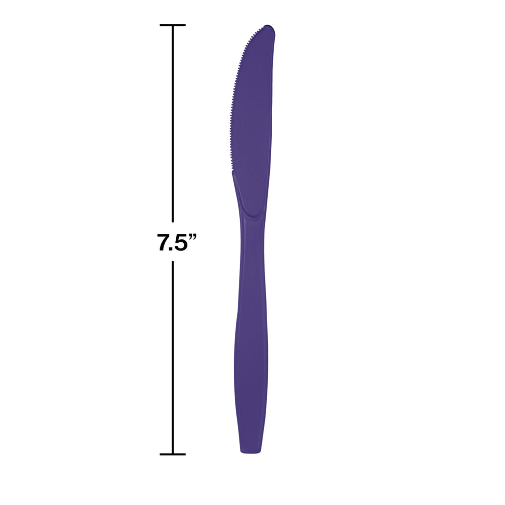 Purple Plastic Knives 24ct | Solids