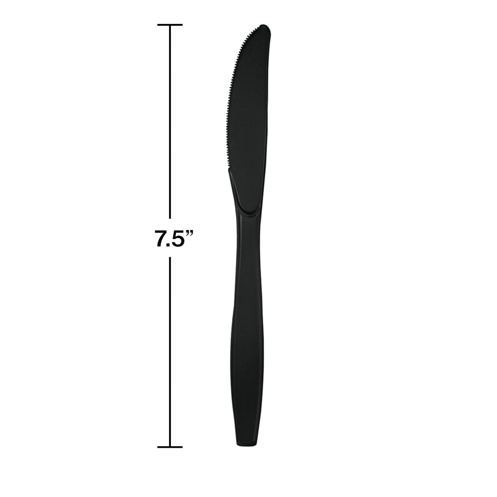 Black Velvet Plastic Knives 24ct | Solids