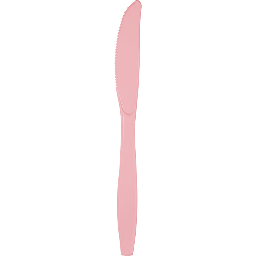 Classic Pink Plastic Knives 24ct | Solids