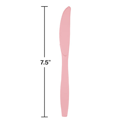 Classic Pink Plastic Knives 24ct | Solids