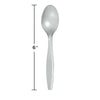Shimmering Silver Plastic Spoons 24ct  | Solids
