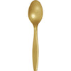 Glittering Gold Plastic Spoons 24ct | Solids