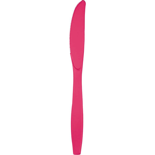 Hot Magenta Plastic Knives 24ct | Solids