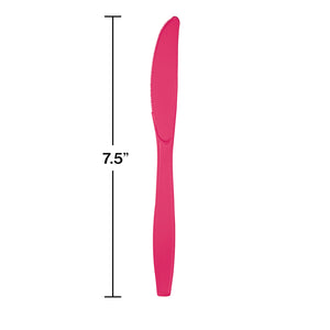 Hot Magenta Plastic Knives 24ct | Solids