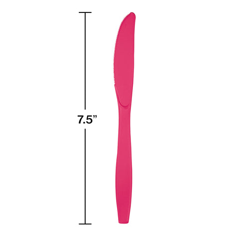 Hot Magenta Plastic Knives 24ct | Solids