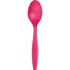 Hot Magenta Plastic Spoons 24ct | Solids