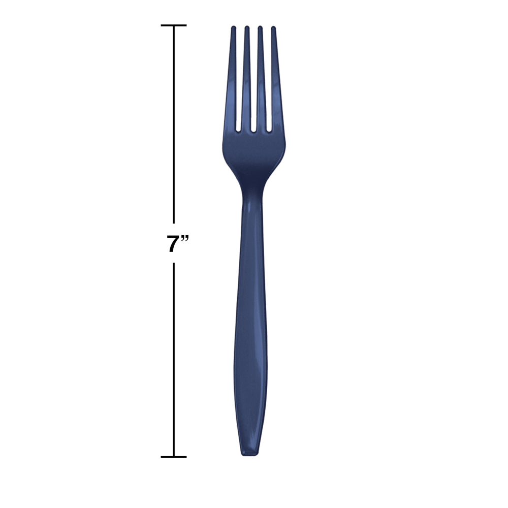 Navy Blue Plastic Forks 24ct | Solids