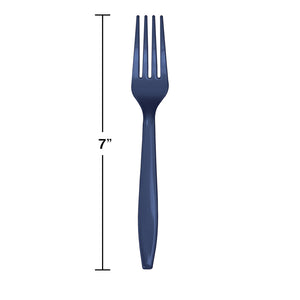 Navy Blue Plastic Forks 24ct | Solids