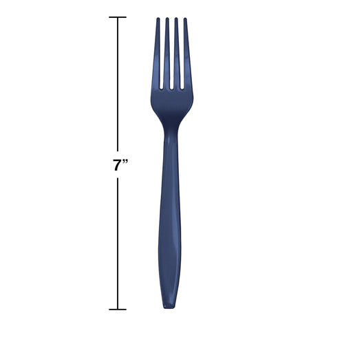 Navy Blue Plastic Forks 24ct | Solids