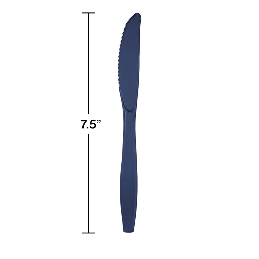 Navy Blue Plastic Knives 24ct | Solids