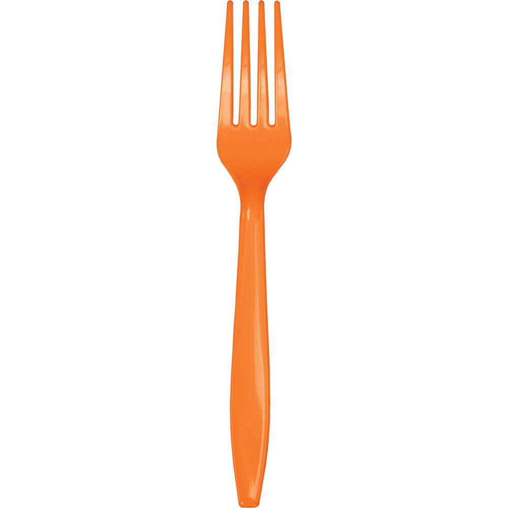 Sun Kissed Orange Plastic Forks 24ct | Solids