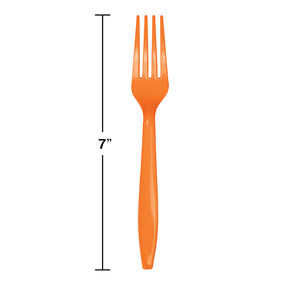 Sun Kissed Orange Plastic Forks 24ct | Solids