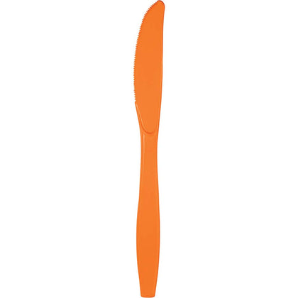 Sun Kissed Orange Plastic Knives 24ct | Solids