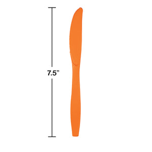 Sun Kissed Orange Plastic Knives 24ct | Solids