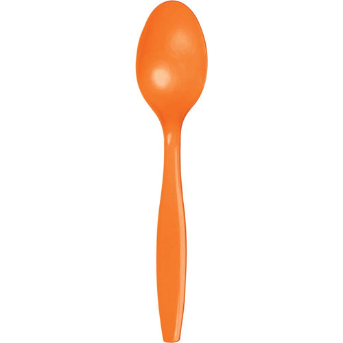Sun Kissed Orange Plastic Spoons 24ct | Solids