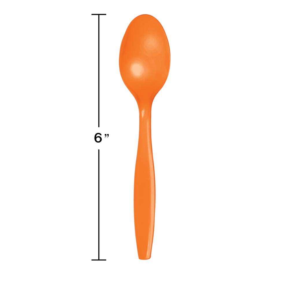 Sun Kissed Orange Plastic Spoons 24ct | Solids