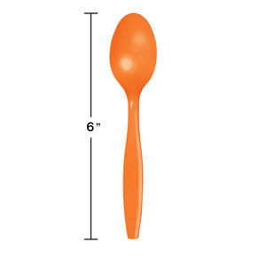 Sun Kissed Orange Plastic Spoons 24ct | Solids