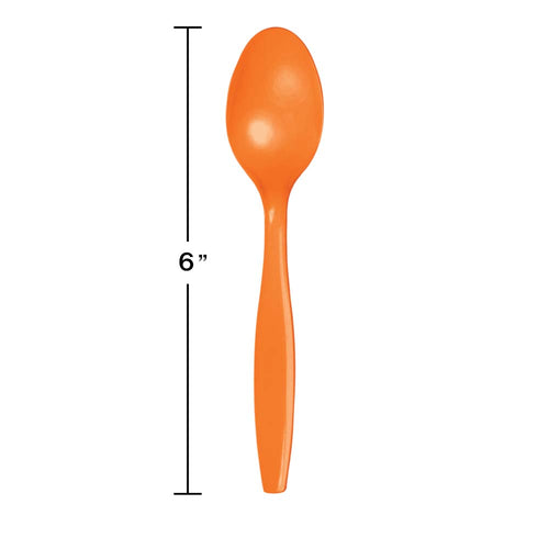 Sun Kissed Orange Plastic Spoons 24ct | Solids