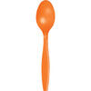 Sun Kissed Orange Plastic Spoons 24ct | Solids