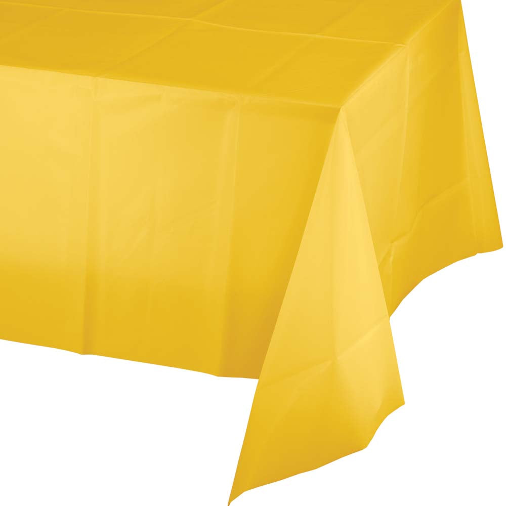 School Bus Yellow Rectangular Plastic Table Cover | Solids