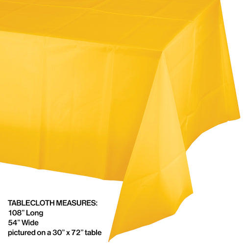 School Bus Yellow Rectangular Plastic Table Cover | Solids