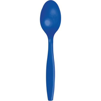 Cobalt Blue Plastic Spoons 24ct | Solids