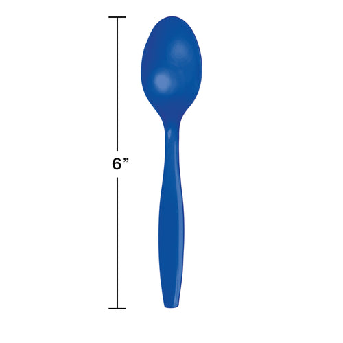 Cobalt Blue Plastic Spoons 24ct | Solids