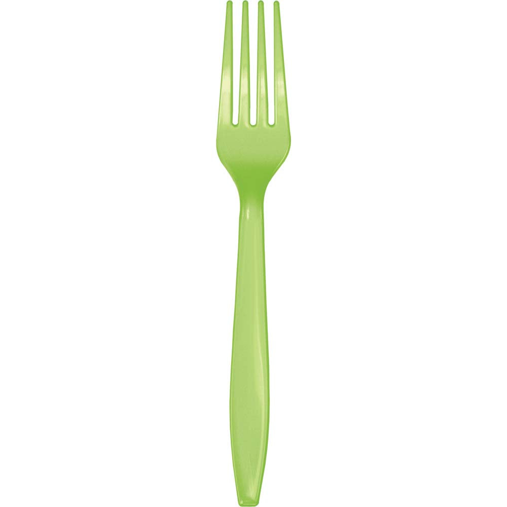 Fresh Lime Plastic Forks 24ct | Solids