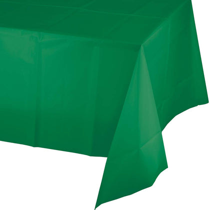 Emerald Green Rectangular Plastic Table Cover | Solids