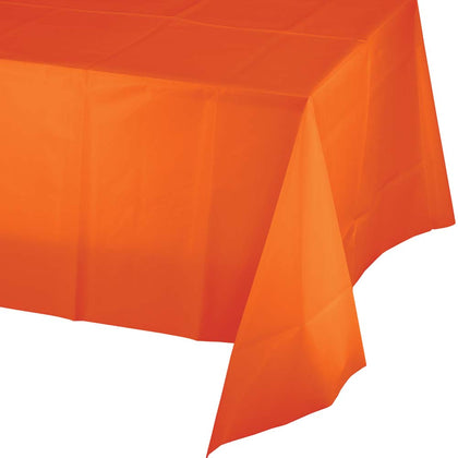 Sun Kissed Orange Rectangular Plastic Table Cover | Solids