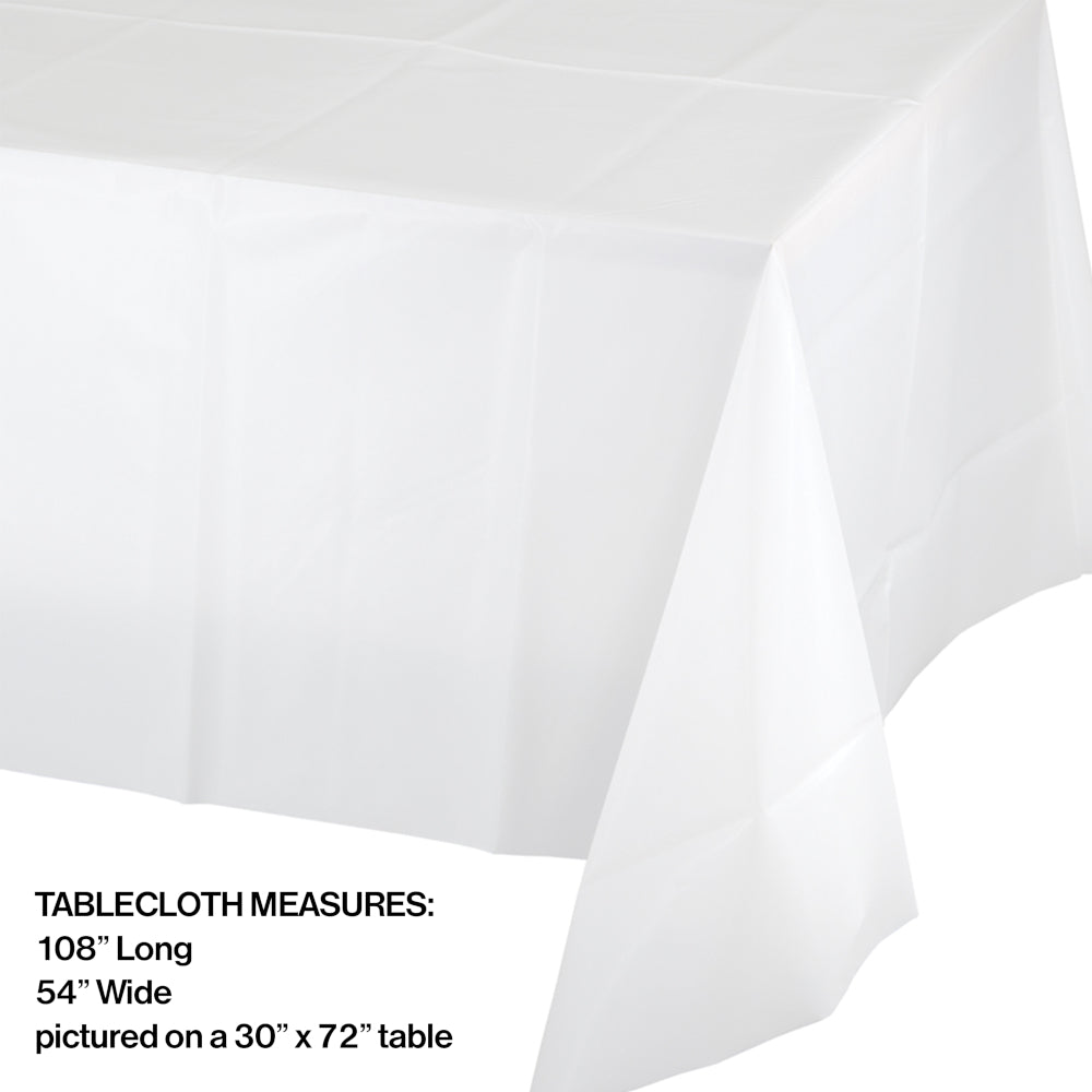 White Rectangular Plastic Table Cover | Solids