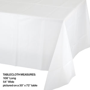 White Rectangular Plastic Table Cover | Solids